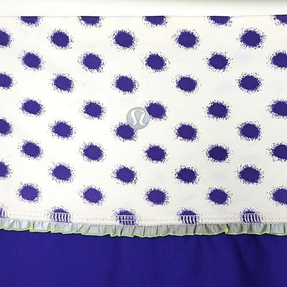 Lululemon Presta Running Cycling Skirt Bruised Berry High Noon Dot White Size 8 - Picture 3 of 9